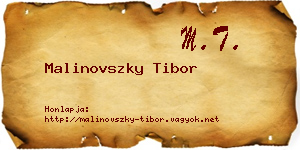 Malinovszky Tibor névjegykártya