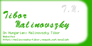 tibor malinovszky business card